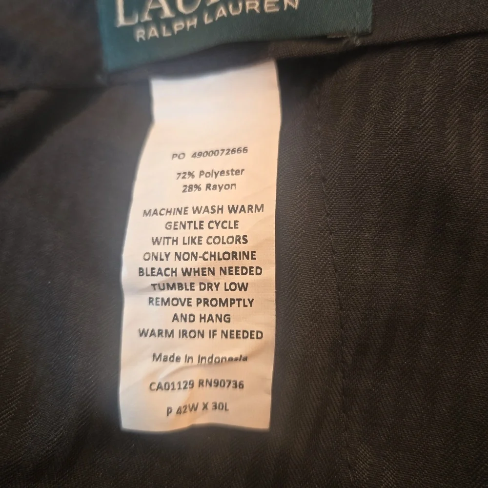 Lauren Ralph Lauren Mens Plaid Preppy Heritage Blue Trouser Pants Size 42